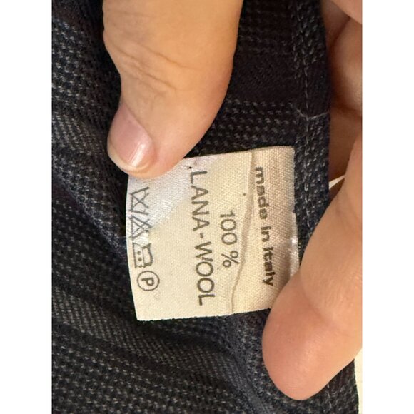 Vintage Basile Made In Italy Gray Wool Striped Button-Up Shirt Size 37 - Picture 8 of 9